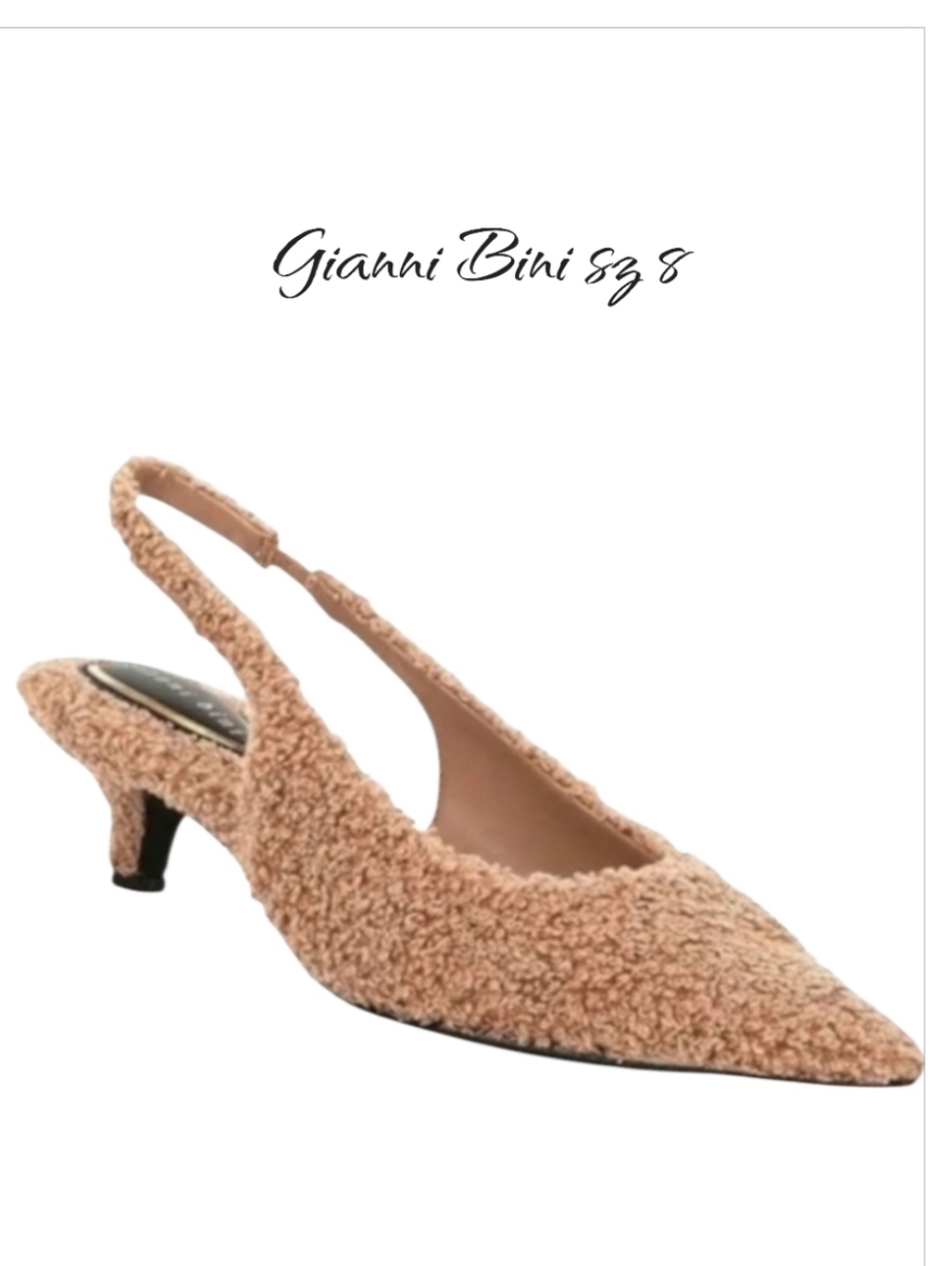 New Gianni Bini Faux Shearling Kitten Heel Shoes Sz 8